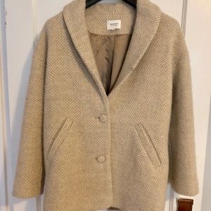 Sezane Bow Coat in Ecru